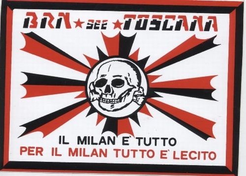 FdL Milan Curva Sud Adesivo metà rosso metà nero